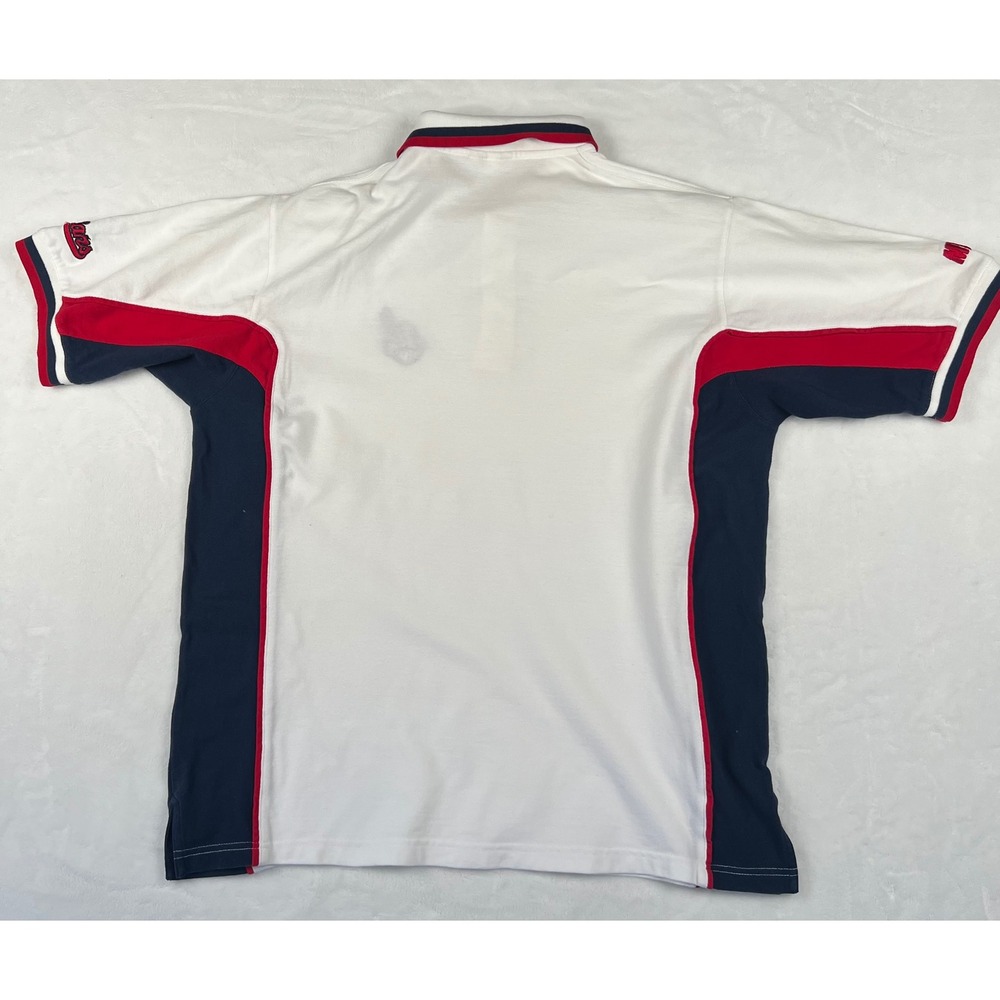 Vintage Lee Sport Cleveland Indians Polo Shirt Chief Wahoo MLB Mens XL White Red - Picture 7 of 9